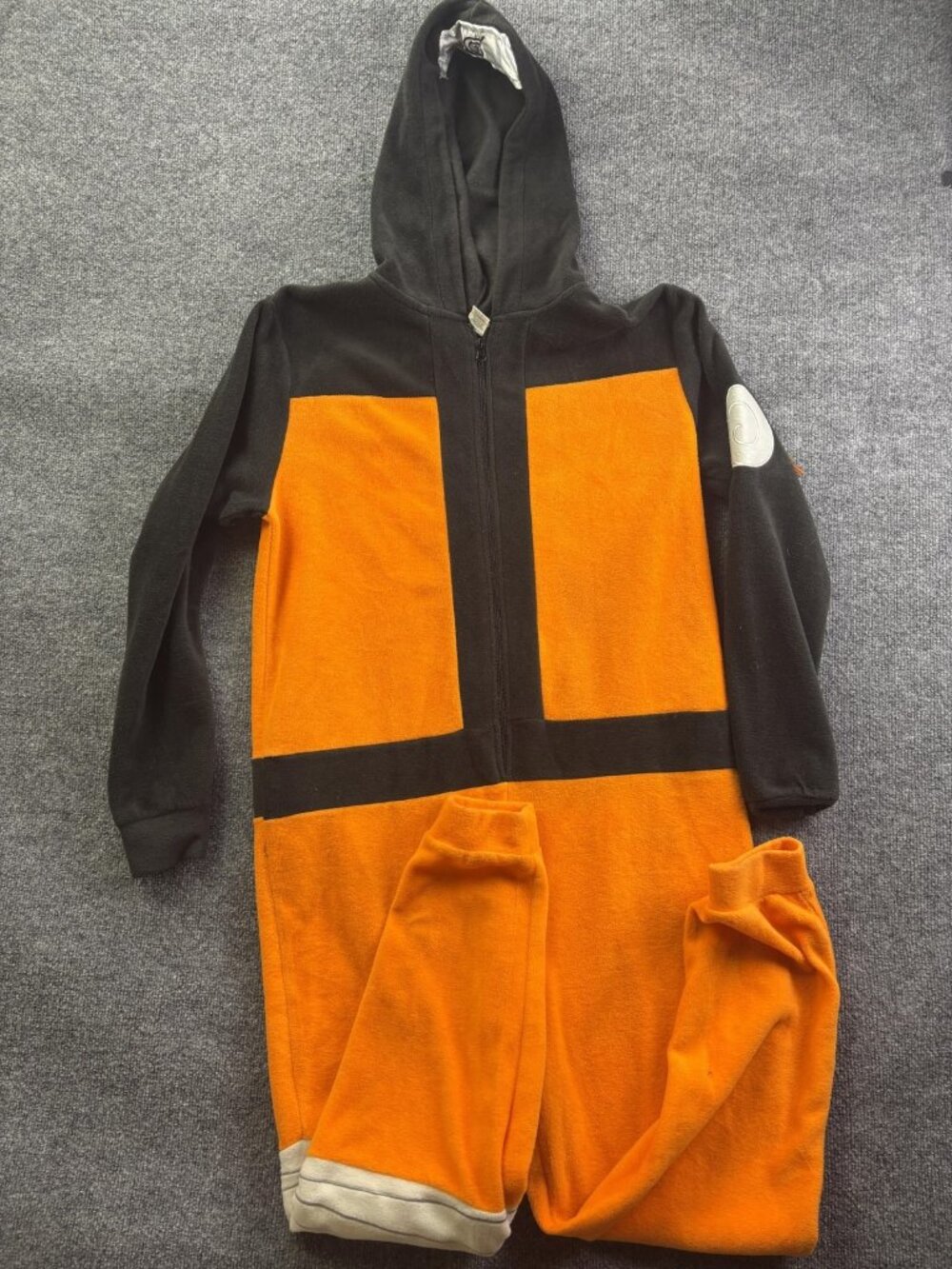 Naruto Shippuden One Piece‎ Pajamas Mens One Size Orange Hooded Zip Cosplay
